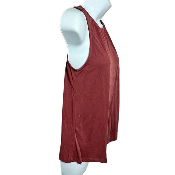 Lulus Rosella Marsala Tank Top Sz Small Sleeveless Back Slit Blouse Loose New - Picture 9 of 10